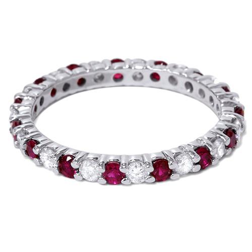 Zlatá obrúčka s diamantmi a rubínmi 2688