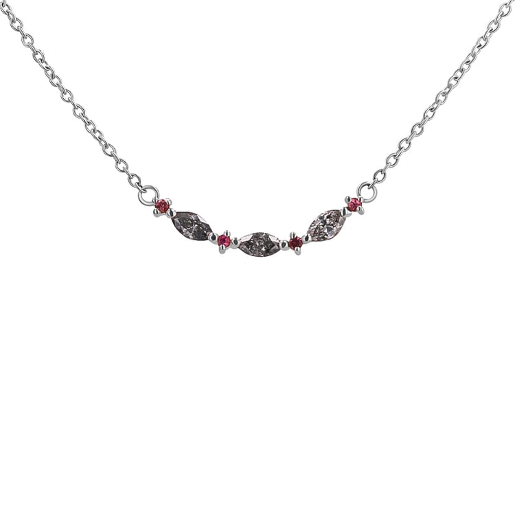 Náhrdelník s marquise salt and pepper diamantmi a turmalínmi Lively 132326