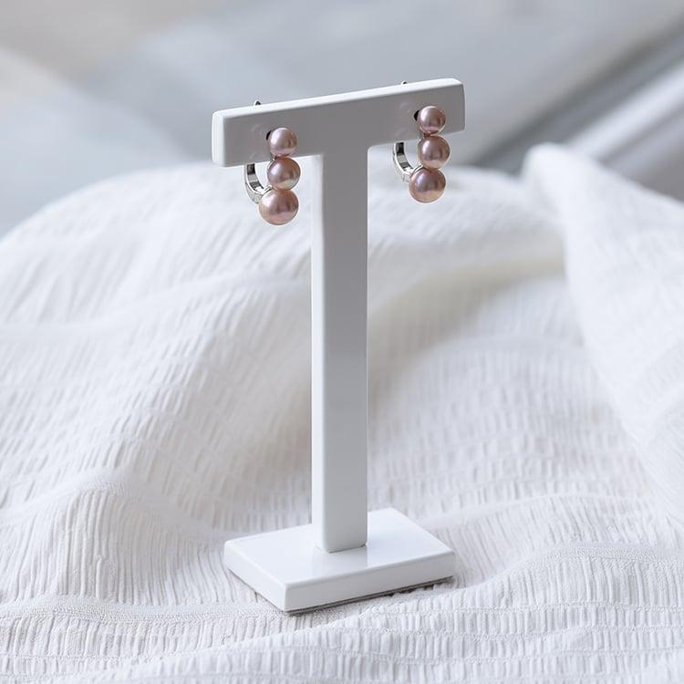 Náušnice se třemi perlami 65662