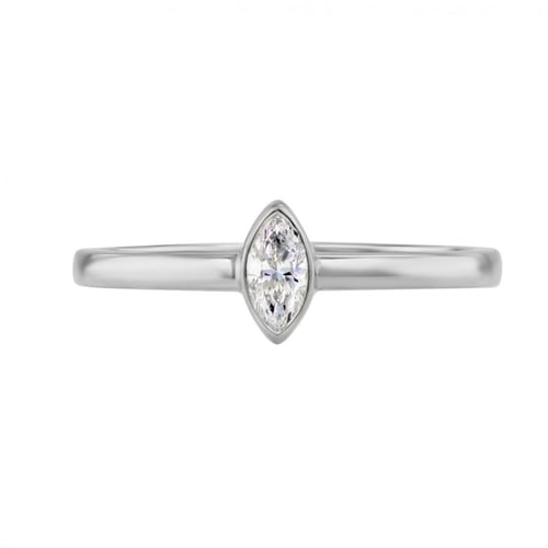 Zlatý zásnubný set prsteňov s marquise certifikovaným diamantom Wiale