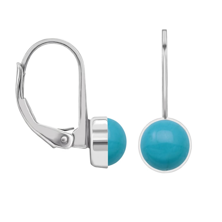 Tyrkys v strieborných visiacich náušniciach 36399