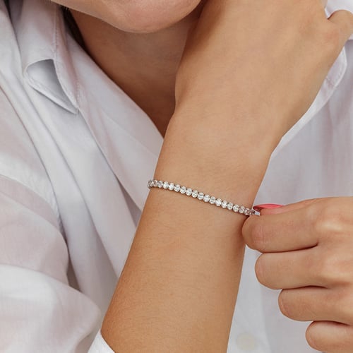 Zlatý tenisový náramok s lab-grown diamantmi Bea