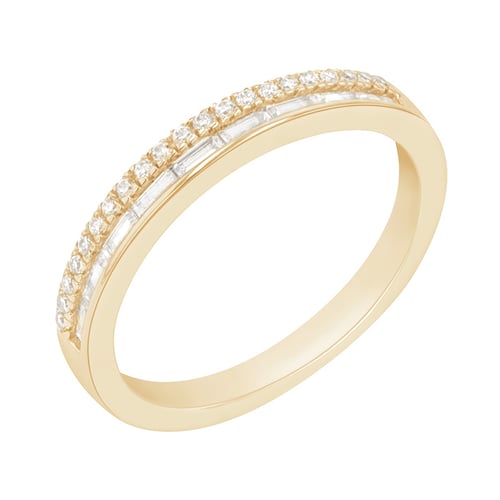 Eternity prsteň s lab-grown round a baguette diamantmi Ivonne