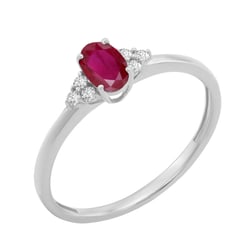 Zásnubný prsteň s rubínom a diamantmi Sheldo