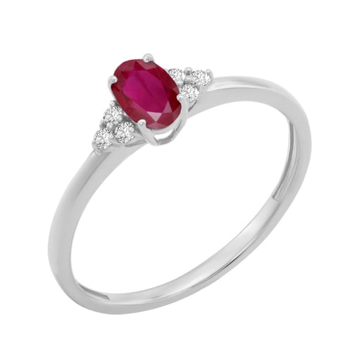 Zásnubný prsteň s rubínom a diamantmi Sheldo