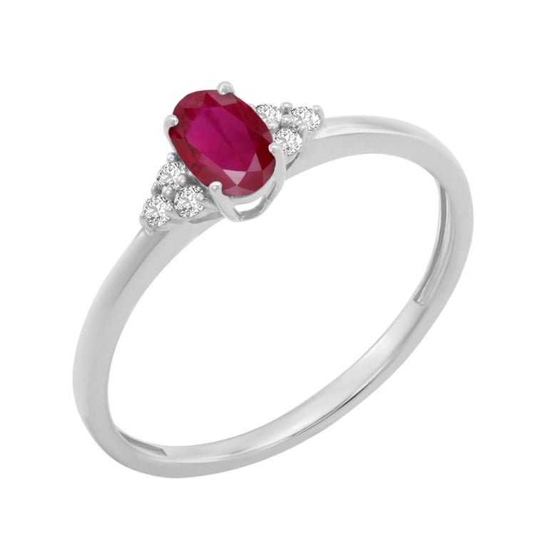 Zásnubný prsteň s rubínom a diamantmi Sheldo