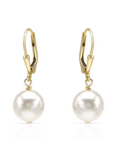 Perlové náušnice pozlátené