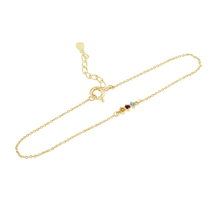 Strieborný náramok s drahokamami podľa vášho výberu Ruby