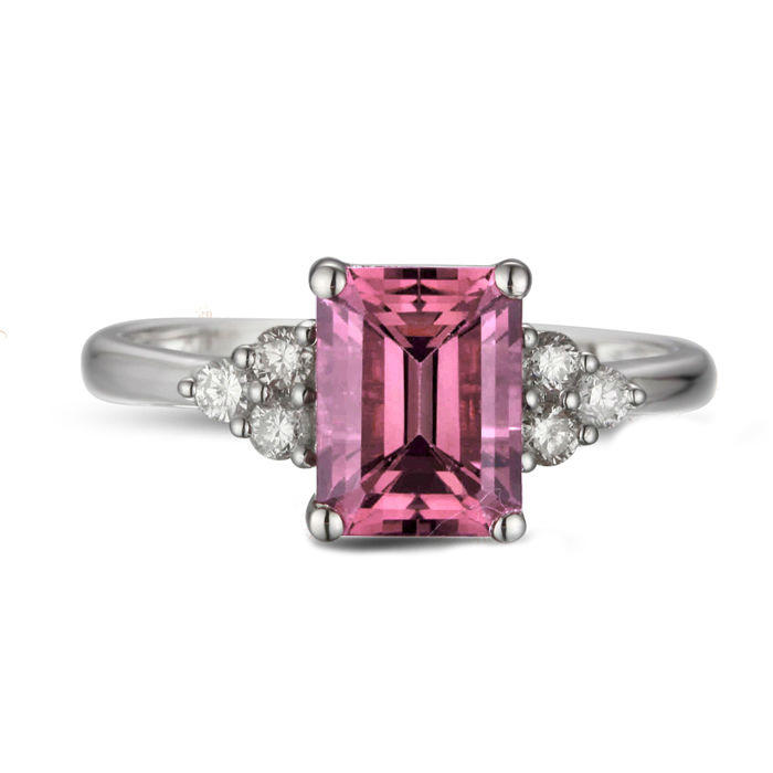 Zlatý prsteň s turmalínom a diamantmi Georgina 2416