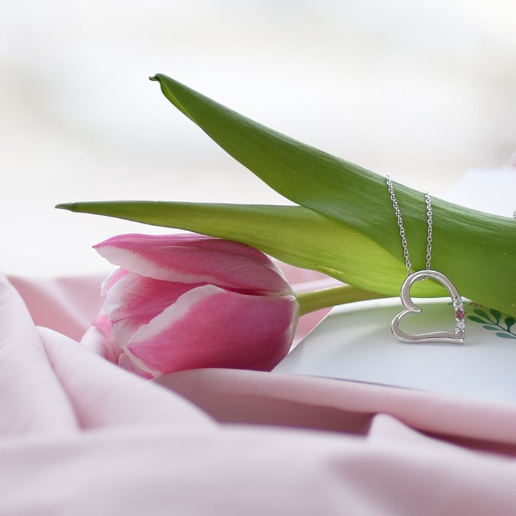 Zlatý náhrdelník srdce s akvamaríny 63277