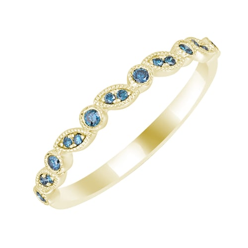 Modré diamanty v zlatom eternity prsteni Lyla