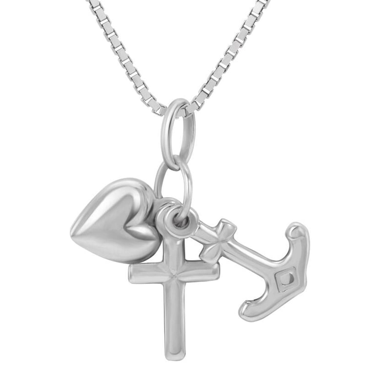 Strieborný prívesok so symbolmi lásky, viery, nádeje Fleure