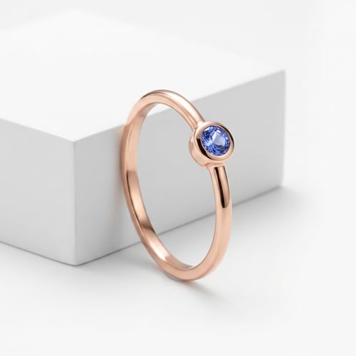 Zlatý minimalistický prsteň s tanzanitom Kathleen