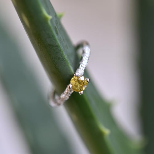 Zásnubný prsteň so žltým diamantom Mae