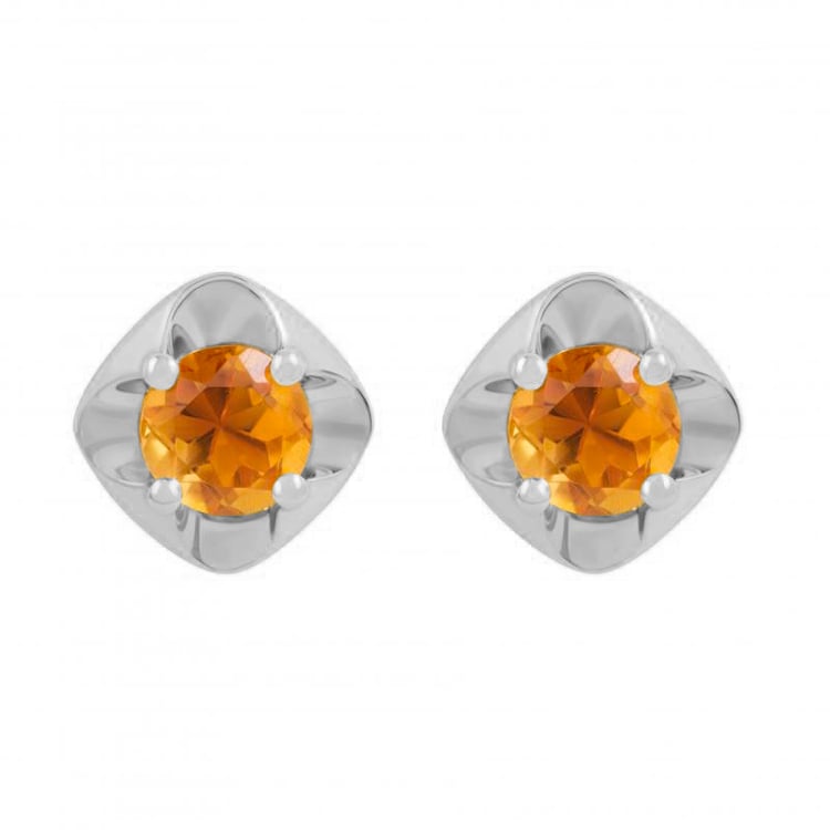 Citrinové náušnice z bieleho zlata 80871