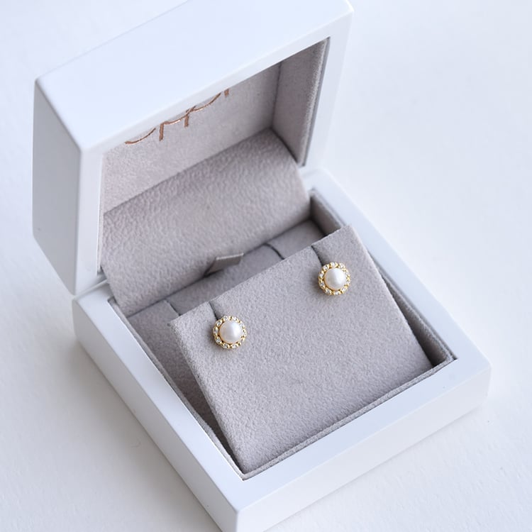 Halo náušnice s perlami 73788