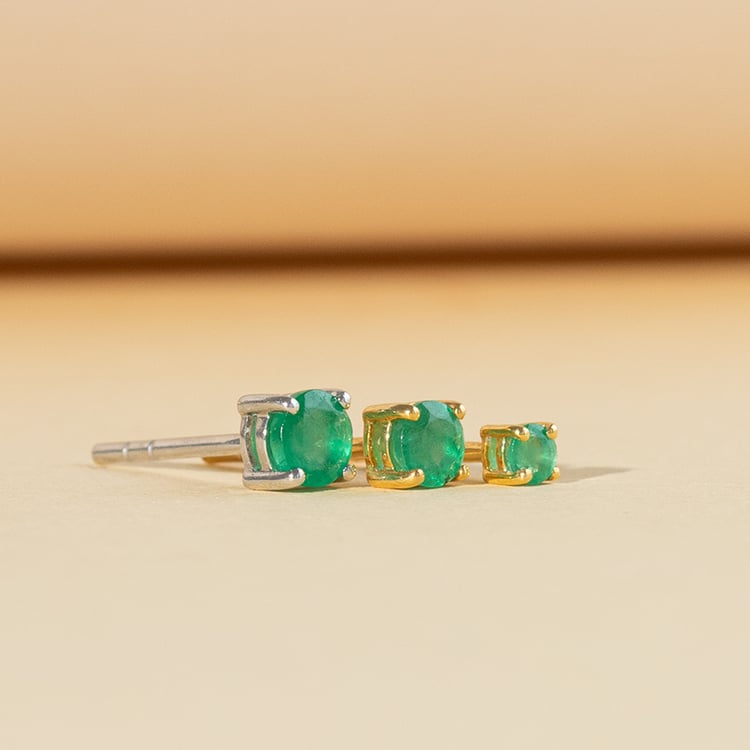 Náušnice so smaragdmi s výberom veľkosti Dalia 120765