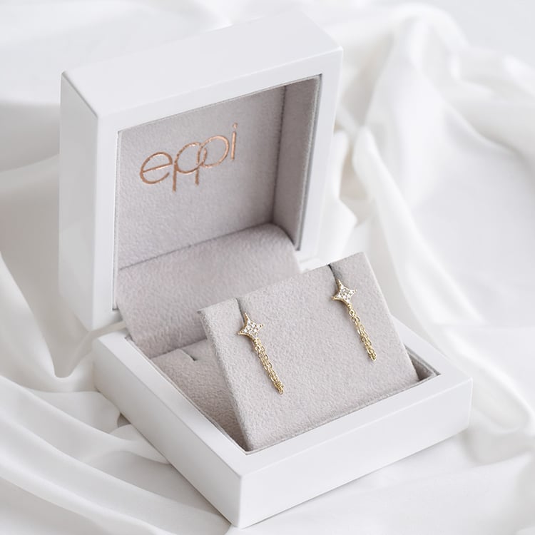 Strieborné visiace náušnice s lab-grown diamantmi Yuli 104143