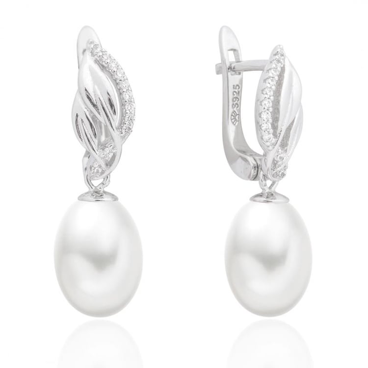 Strieborné perlové náušnice