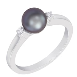 Zlatý prsteň s perlou a diamantmi Frederuna