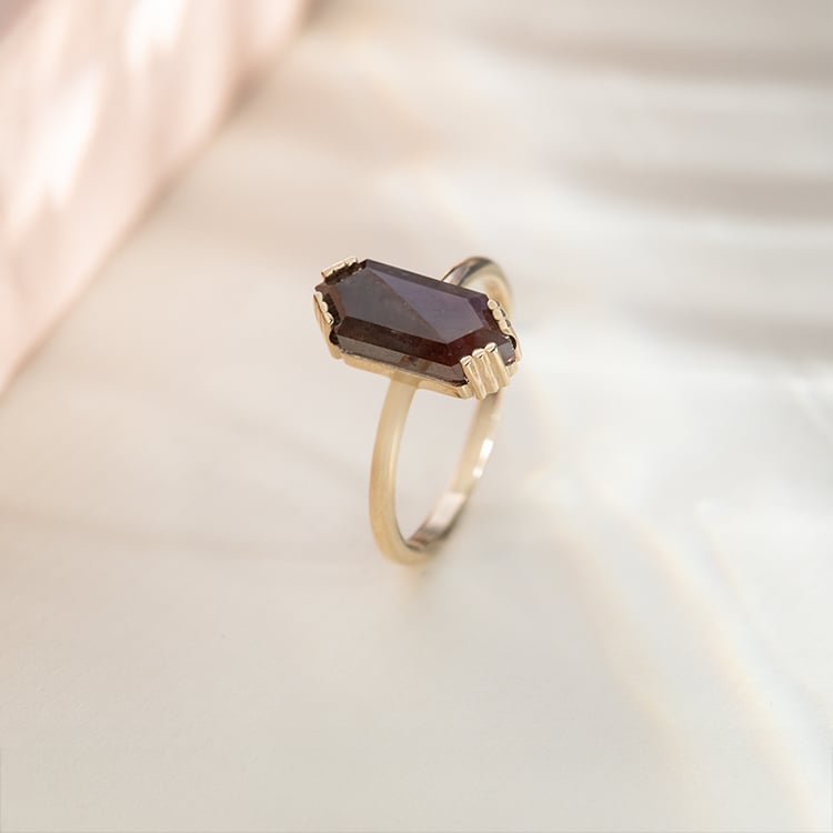 Prsteň s hexagon salt and pepper diamantom Sarai 151965