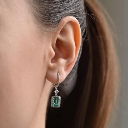 Smaragdové náušnice s diamantmi Kally