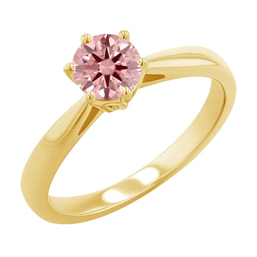 Zásnubný prsteň s certifikovaným fancy pink lab-grown diamantom Sati