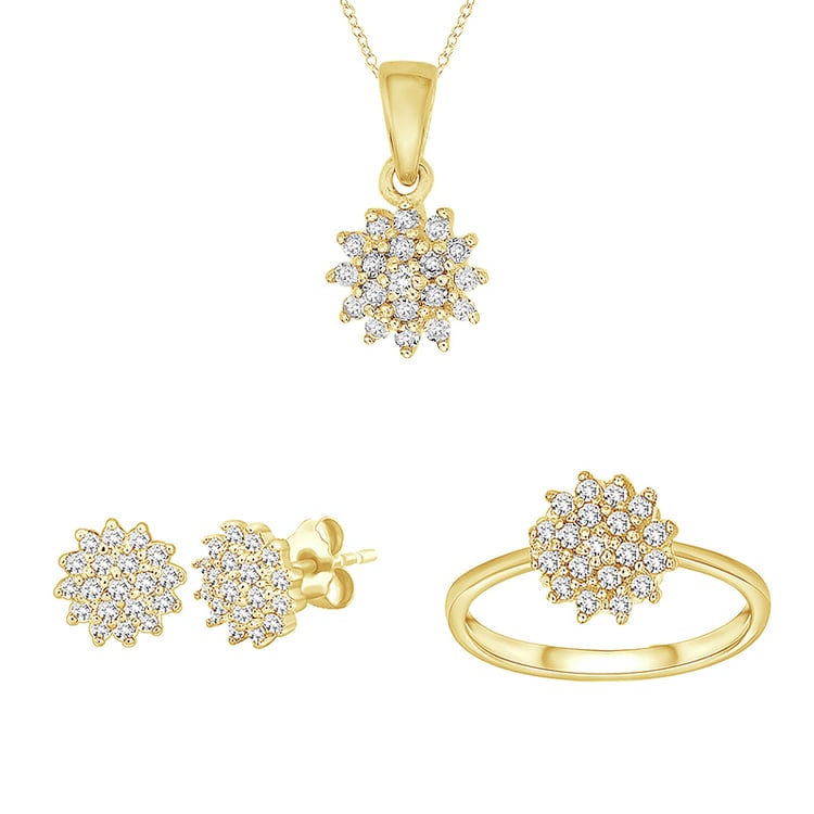 Zlatá kolekcia šperkov s diamantmi 95259