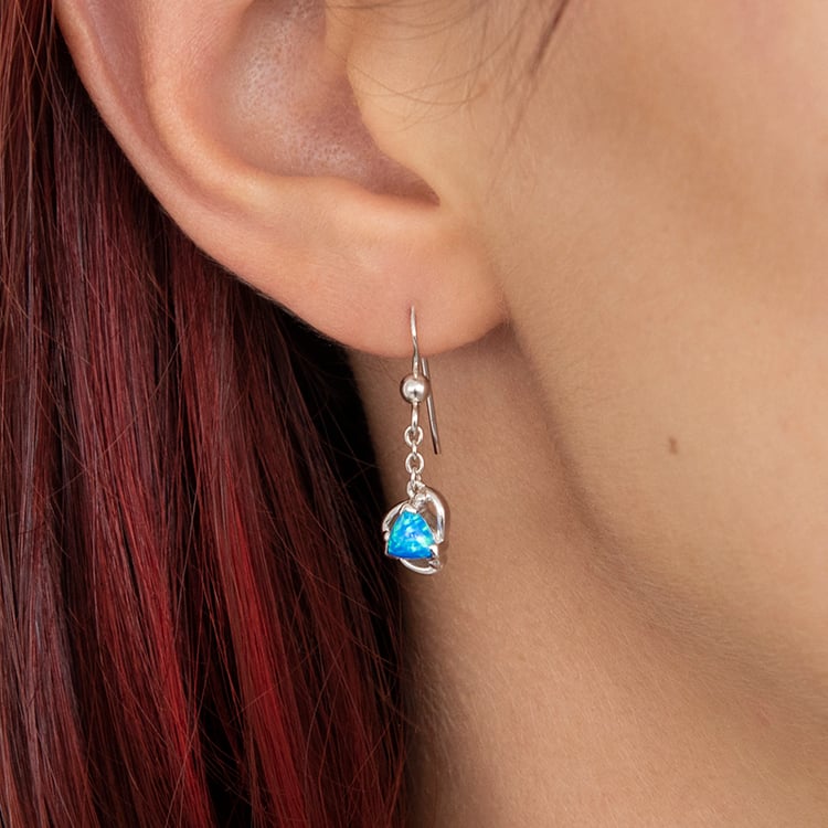 Strieborné visiace náušnice s modrými opálmi Azar 109391