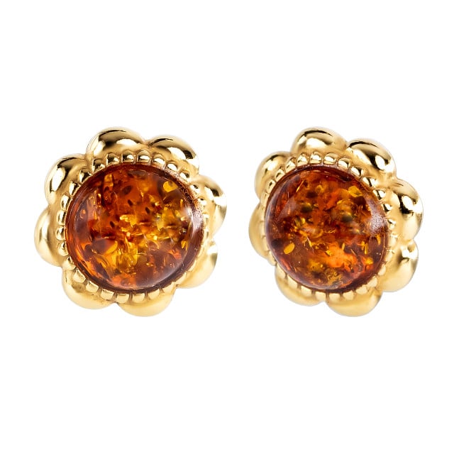 Strieborné jantárové náušnice