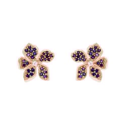 Kvetinové náušnice so zafírmi a diamantmi Metis