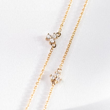 Náramok s tromi lab-grown diamantmi Foley