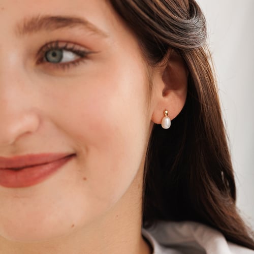 Elegantné perlové náušnice zo zlata Adele