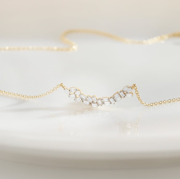 Zlatý náhrdelník s lab-grown diamantmi 164885