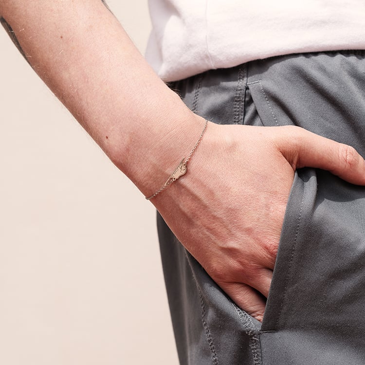 Strieborný náramok Malý princ so slonom a gravírom 122907