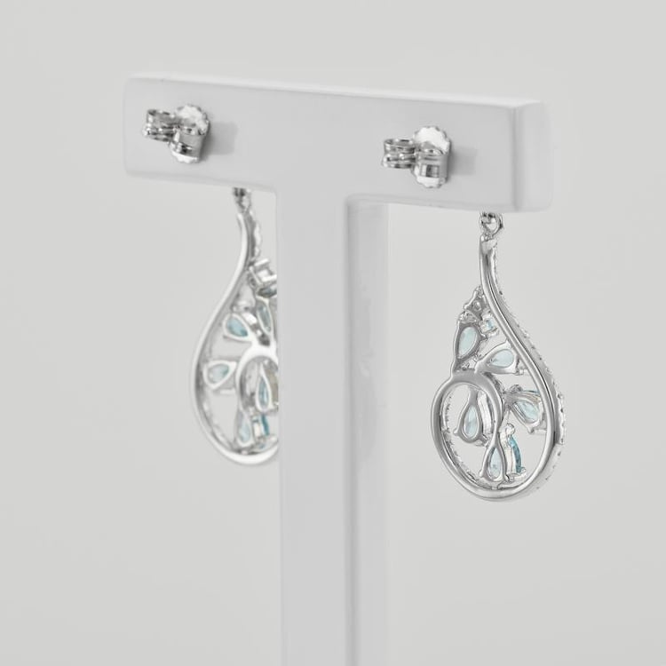 Strieborné náušnice s topásmi a zirkónmi 35435