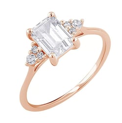 Rozvodový prsteň s emerald diamantom Aran