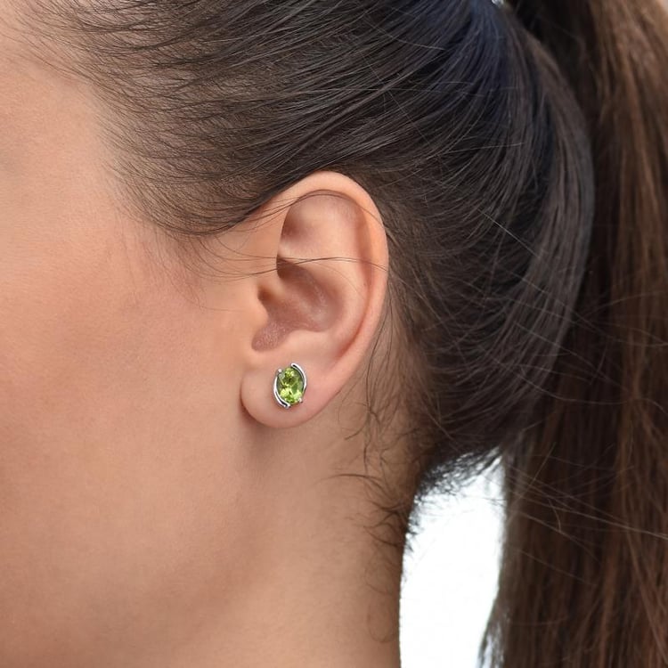 Olivínové náušnice zo striebra 30508