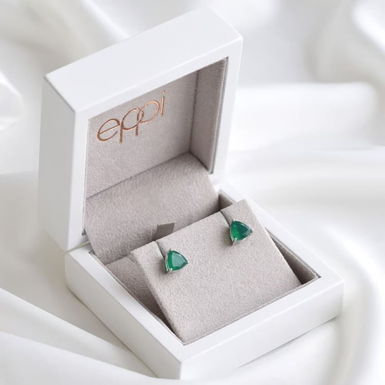 Náušnice zo striebra so zelenými acháty 163771