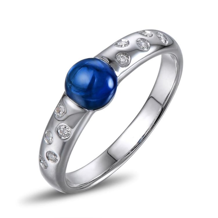 Zafírový zlatý prsteň s diamantmi Omid