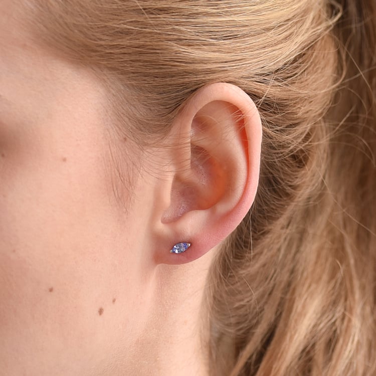 Minimalistické strieborné náušnice s tanzanity 60285