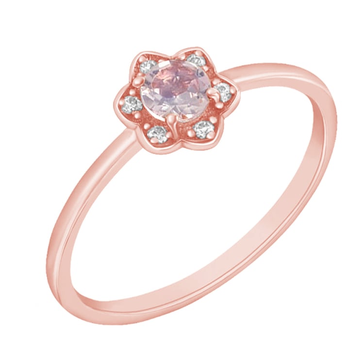 Morganitový prsteň z růžového zlata