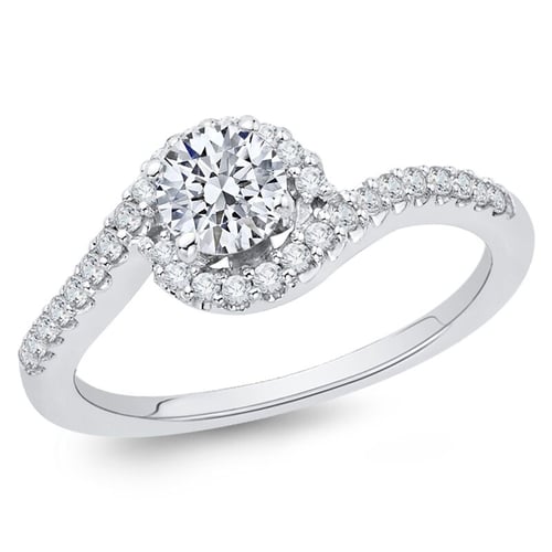 Elegantný zásnubný prsteň s moissanitom a lab-grown diamantmi Emmalyn