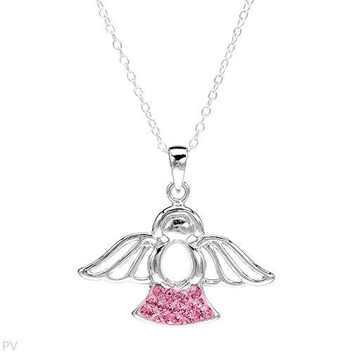 Strieborný náhrdelník s kryštálmi 