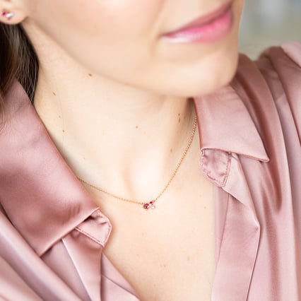 Cluster náhrdelník s turmalínom, tanzanitom, rubínom a diamantom Millie