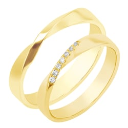 Zlaté prepletené svadobné obrúčky s lab-grown diamantmi Rexanne