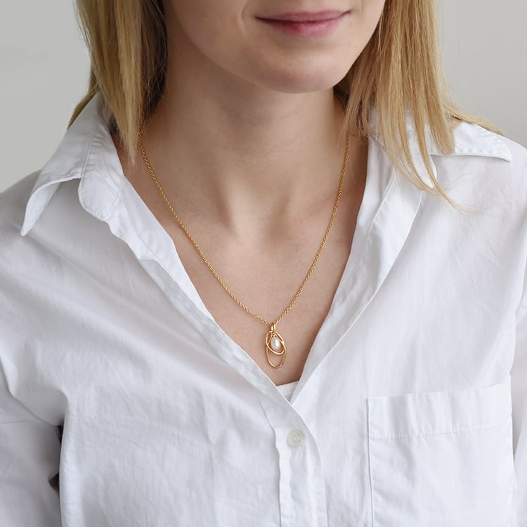 Pozlátený prívesok s perlou 90903