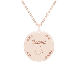 Strieborný novorodenecký prívesok s gravírom vašej voľby Grace