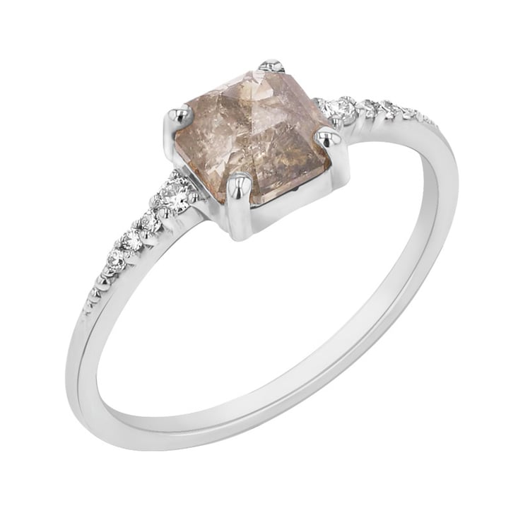 Jedinečný prsteň so salt and pepper diamantom Embla