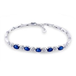 Zlatý náramok s 3.01ct zafírmi a diamantmi Lenora